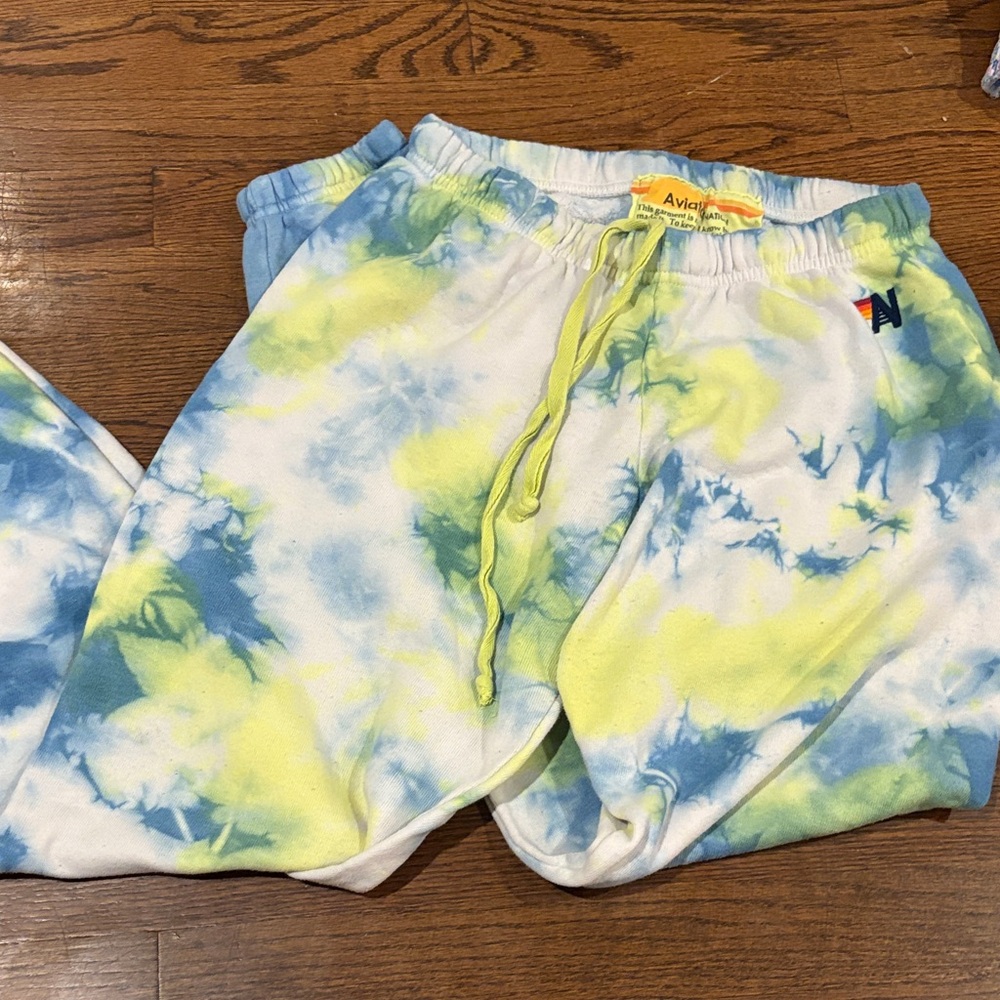 Tie-Dye Joggers - Blue and Yellow